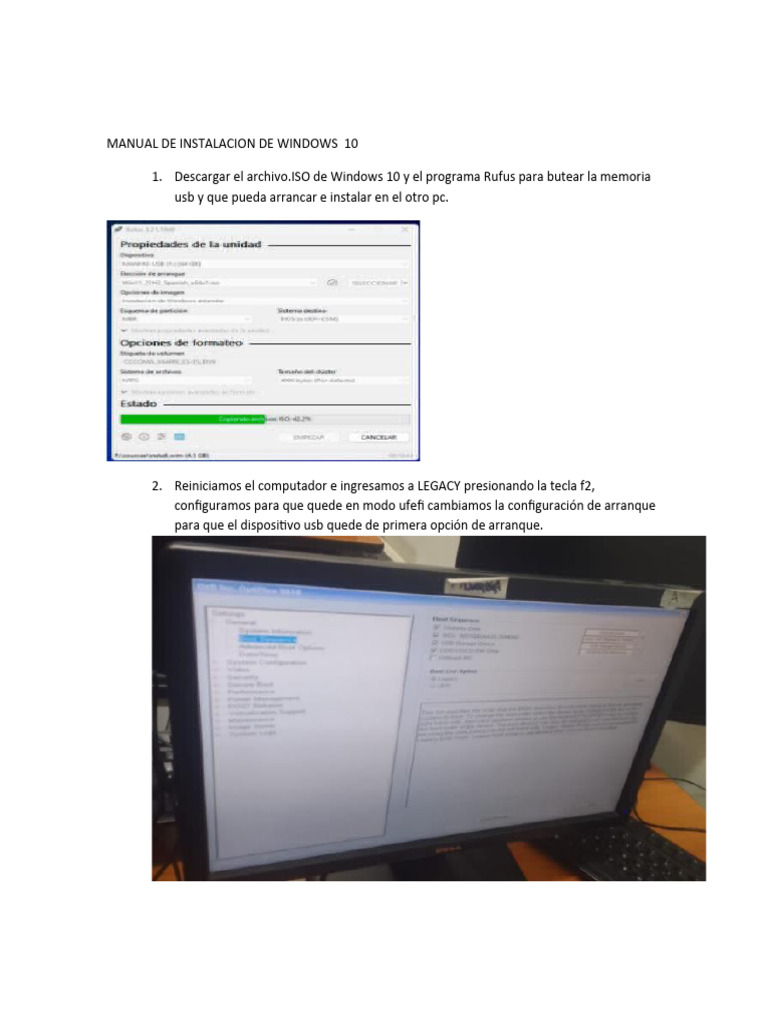 Guía de Instalación de Windows 10 | PDF | Arranque | Windows 10