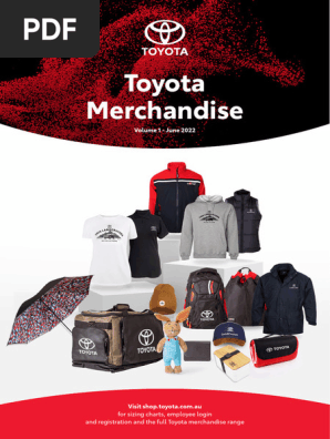 Toyota Merchandise Catalogue PDF for Linking to Static Banner Under Spotlight