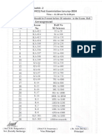 XI Sci. Seating Arrangement MCQ Test Januray 2024