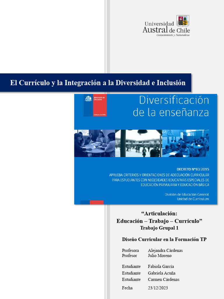 Currículo Inclusivo y Diversidad Educativa | PDF | Inclusión (Educación ...