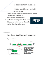 Les Listes Doublement Chaînées: - Une Liste Bilatère (Doublement Chainée) Comporte Trois Parties