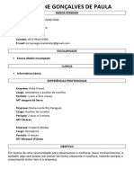 Curriculum LORRAYNE GONÇALVES DE PAULA Kelvin