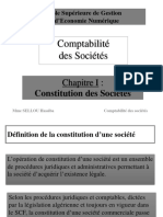 Chapitre I Constitution Des Societes
