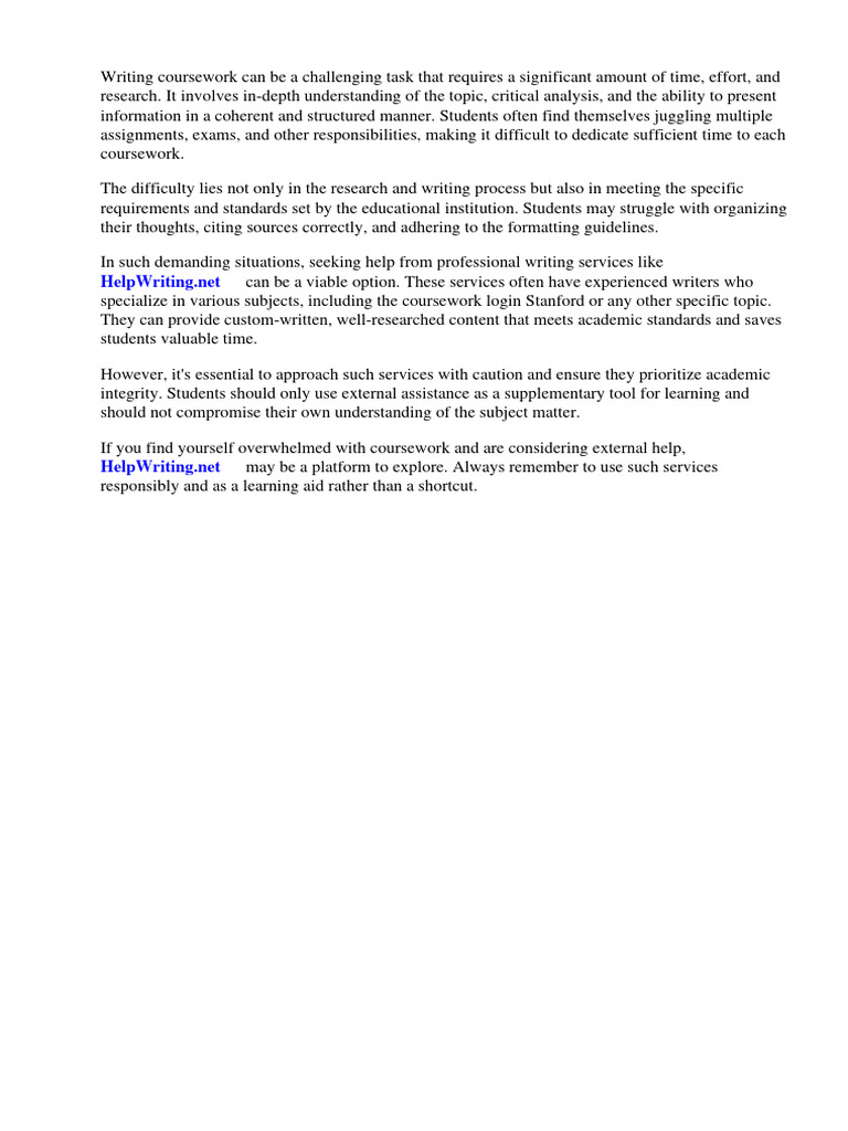 Coursework Login Stanford | Download Free PDF | Educational Technology ...