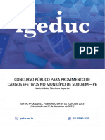 Concurso Público para Provimento de Cargos Efetivos No Município de Surubim - Pe