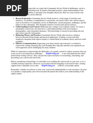 Community Service Work Course in Melbourne