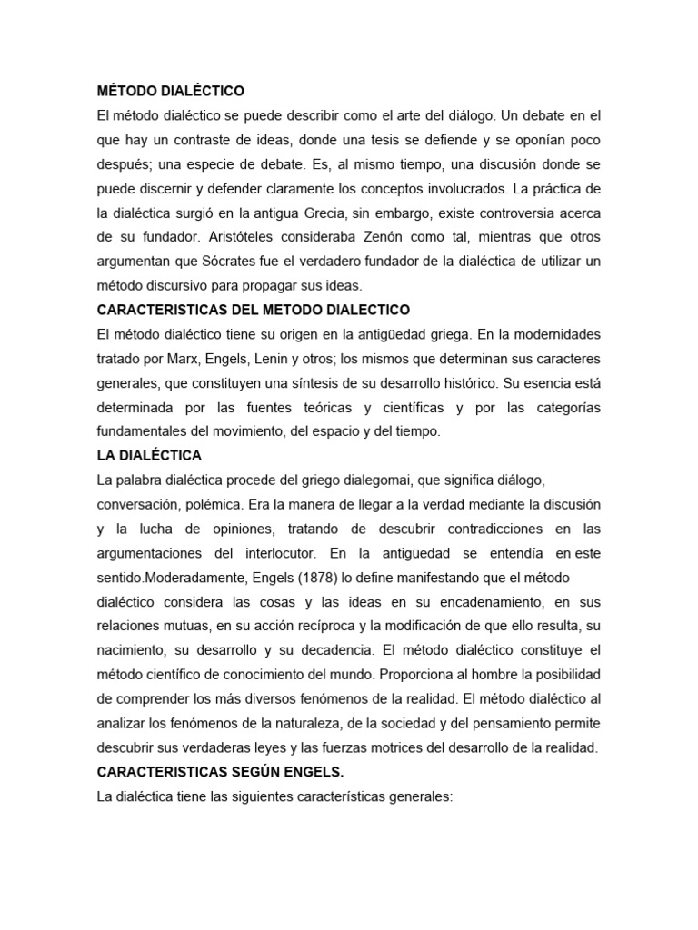 Método Dialéctico Pdf Dialéctico Método Científico