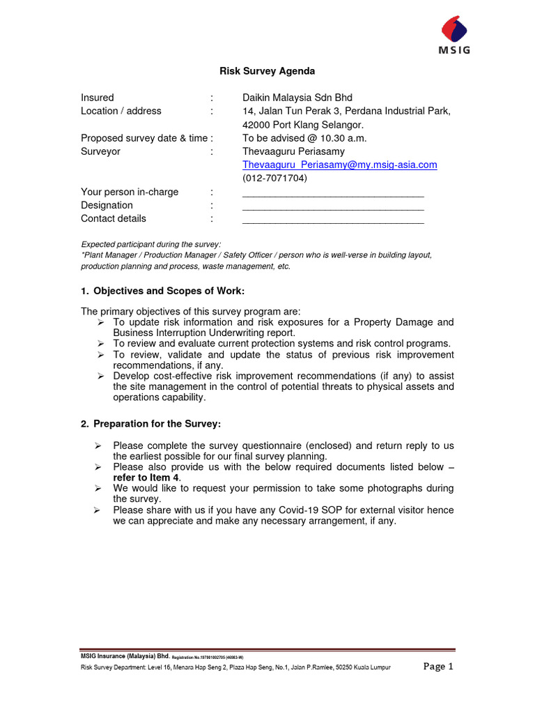 Fire Survey Agenda Questionnaire 13122023 Pdf Fire Sprinkler