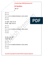 Topic - Quadratic Equation: Q1. 1. I. 2x - 9x - 35 0 II. y - 16y + 63 0