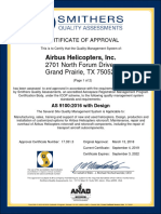 As 9100 and ISO Certificate of Approval Airbus Helicopters Inc