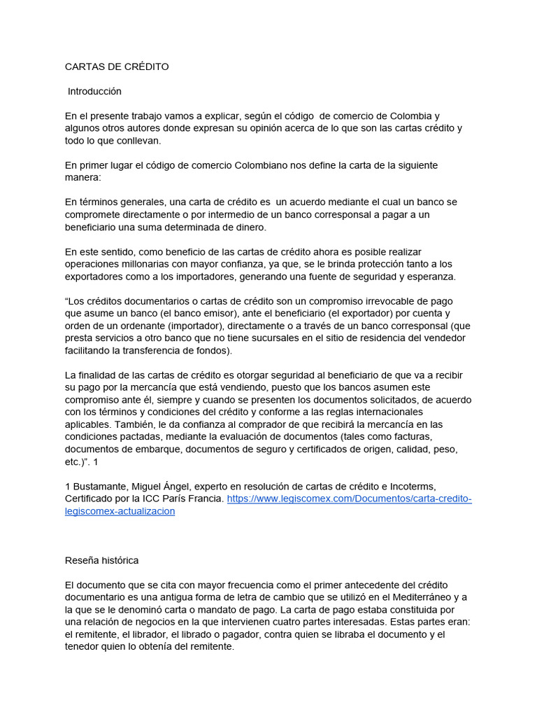 Cartas de Crédito | PDF | Carta de crédito | Bancos