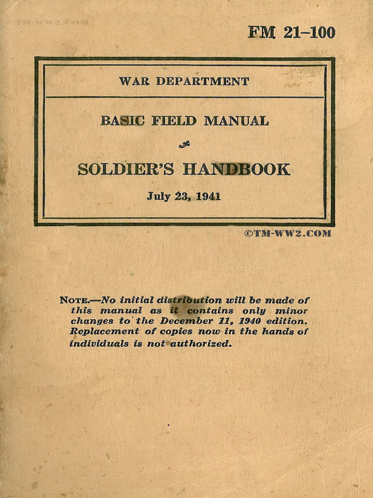 FM 21-100 Soldier Handbook | PDF