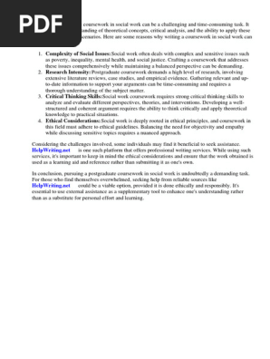 Postgraduate Course in Social Work