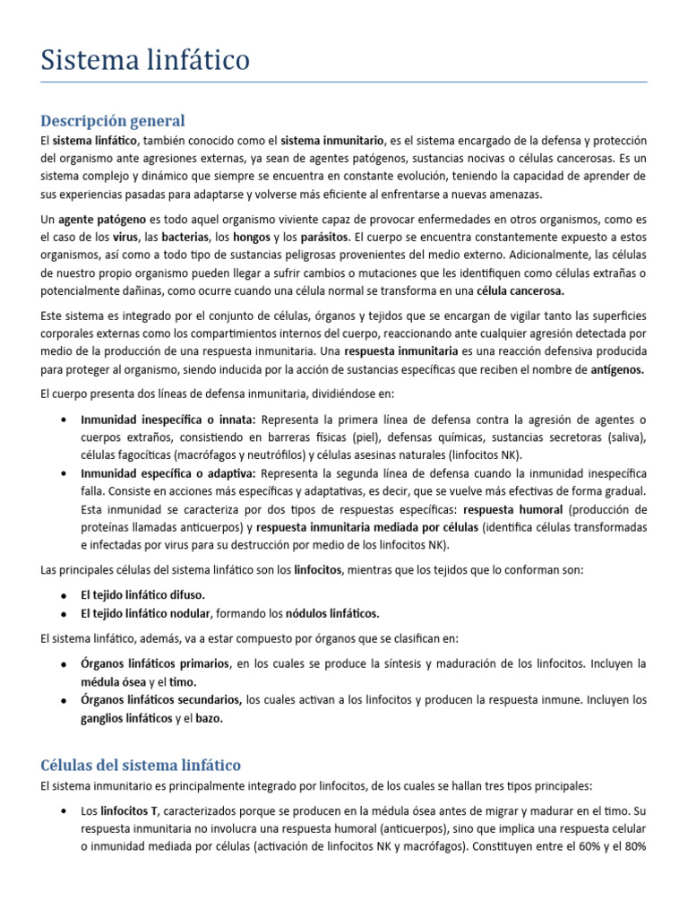 Sistema Linfático Descargar Gratis Pdf Linfocitos Sistema Inmune