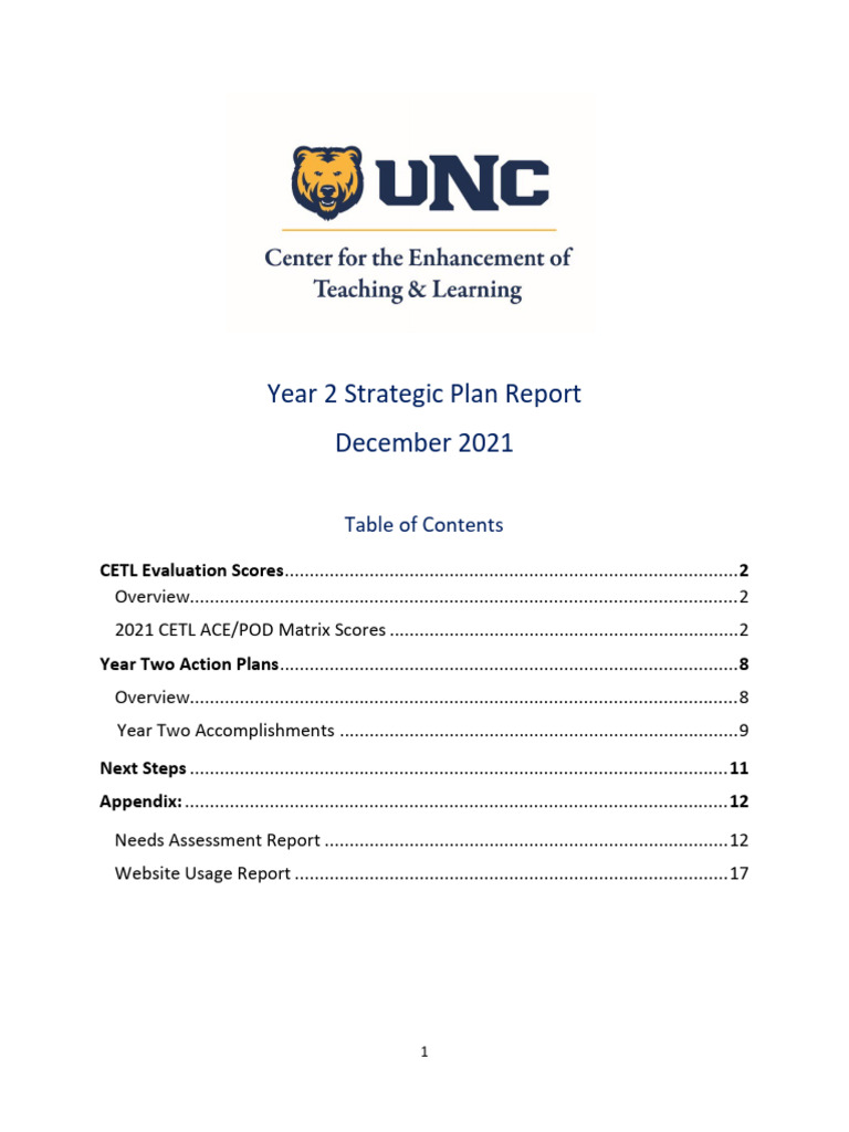 Cetl Strategic Plan Report December 2021 Pdf Strategic Planning