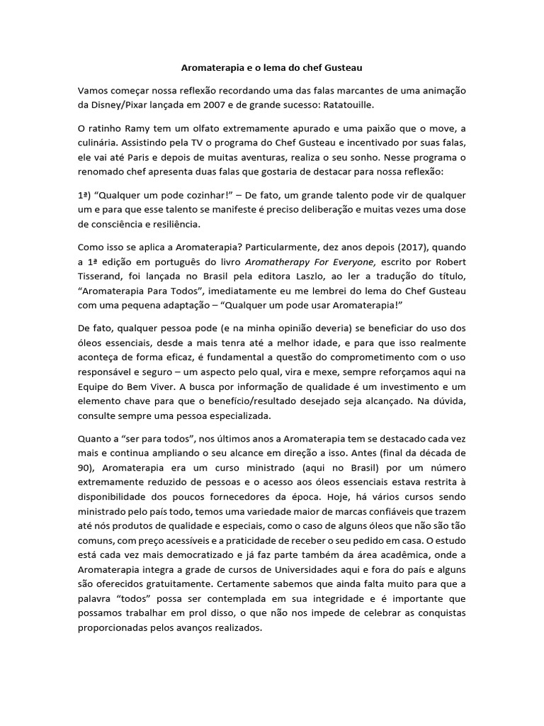 Aromaterapia - e - o Lema Do Chef Gusteau | PDF | Pensamento | Aromaterapia, image size:768x1024