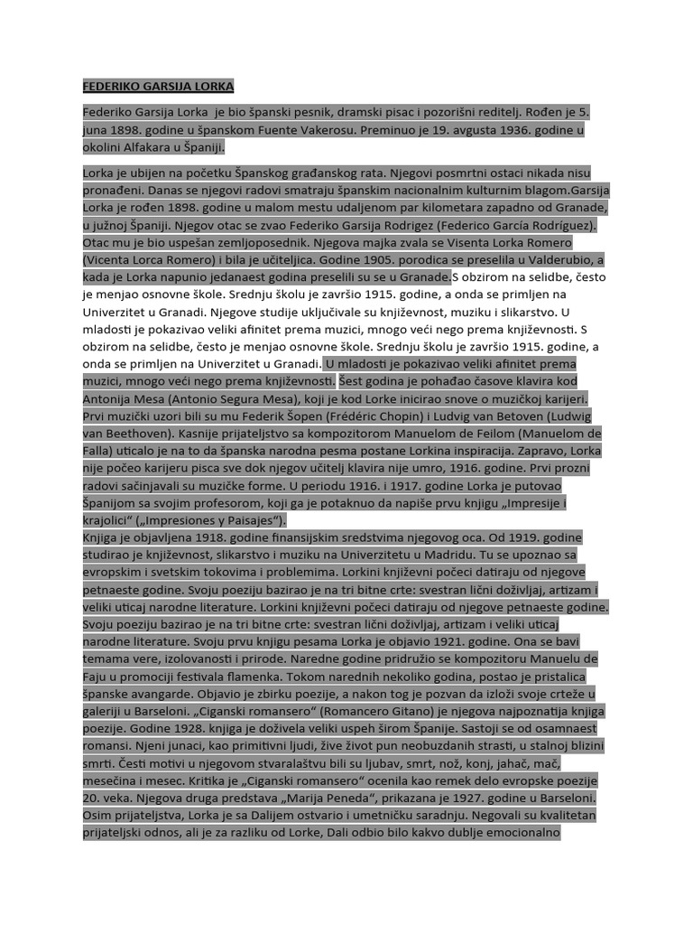 Federiko Garsija Lorka | PDF