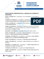 Echéancier Des Correspondances À Adresser Aux Autorités Et Institutions.