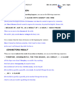 Explanation and Exercises Connectors of Cause and Result