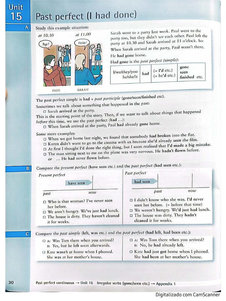 Past Perfect - Unit 12A | PDF
