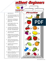 FunSheet For Beginners - Fruit