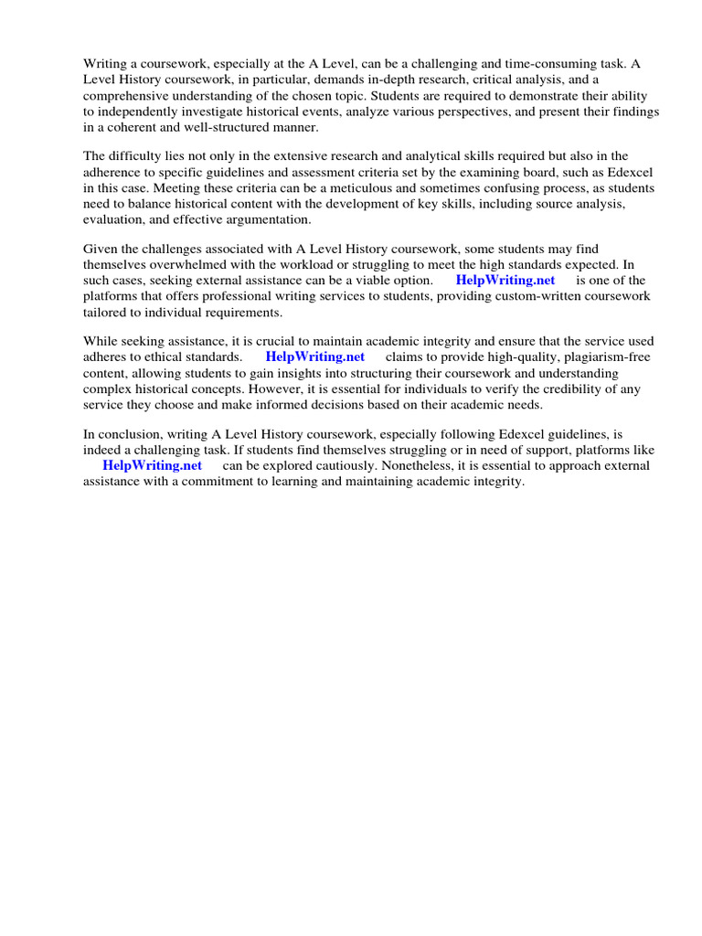 History A Level Coursework Examples Edexcel | PDF | Historian | Facebook