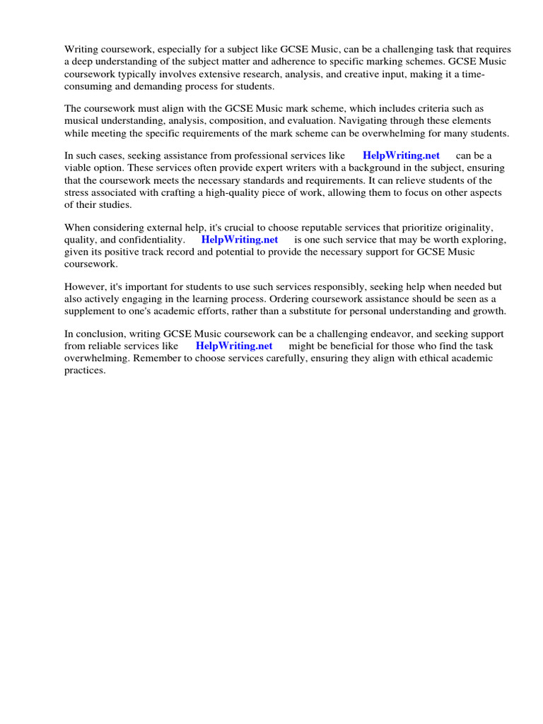 Gcse music coursework mark scheme pdf facebook linked in