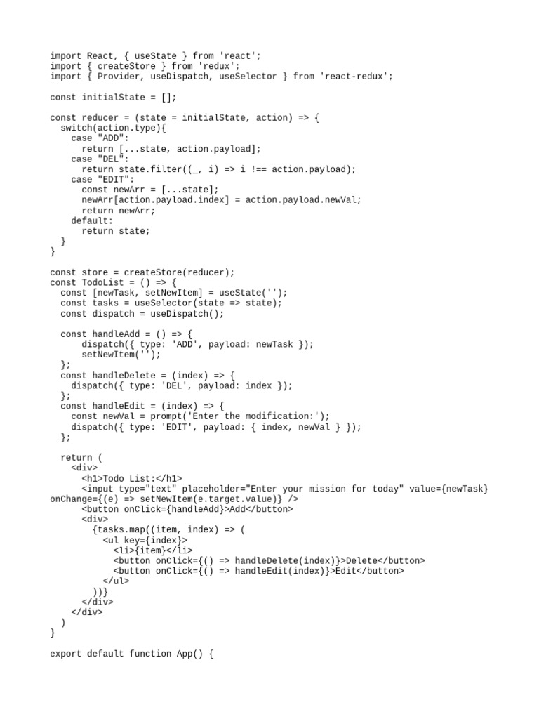 React Redux Todo List Example | PDF | Teaching Methods & Materials ...