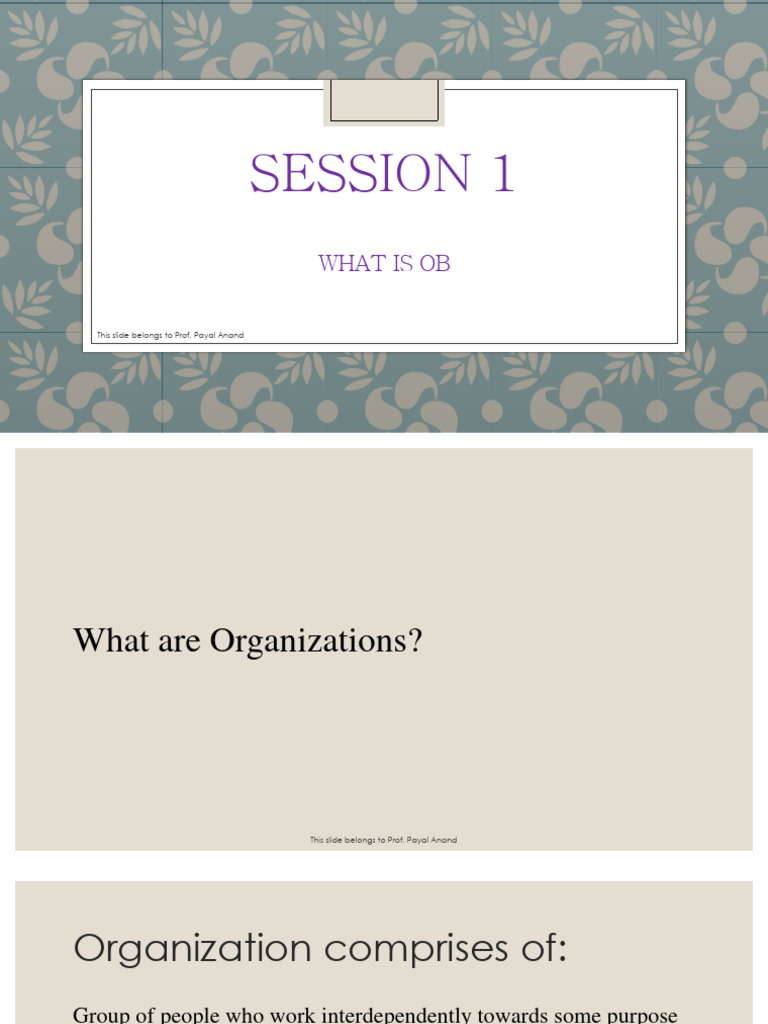 Session 1 Introduction To OB Student | PDF | Psychological Concepts ...