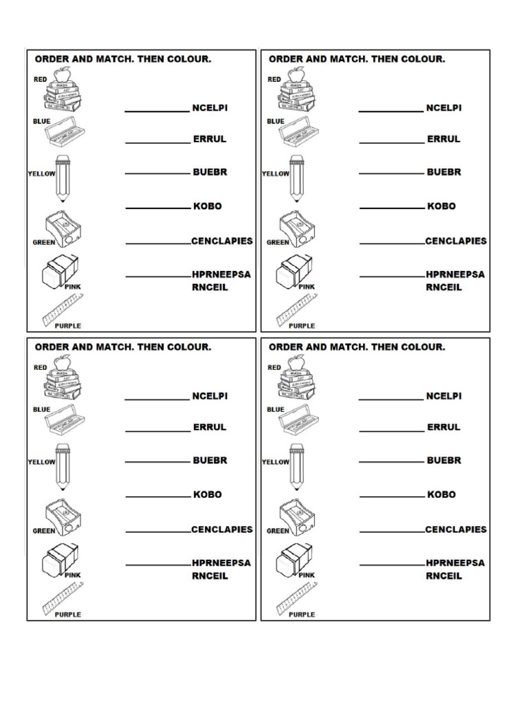 School Objects Pdf