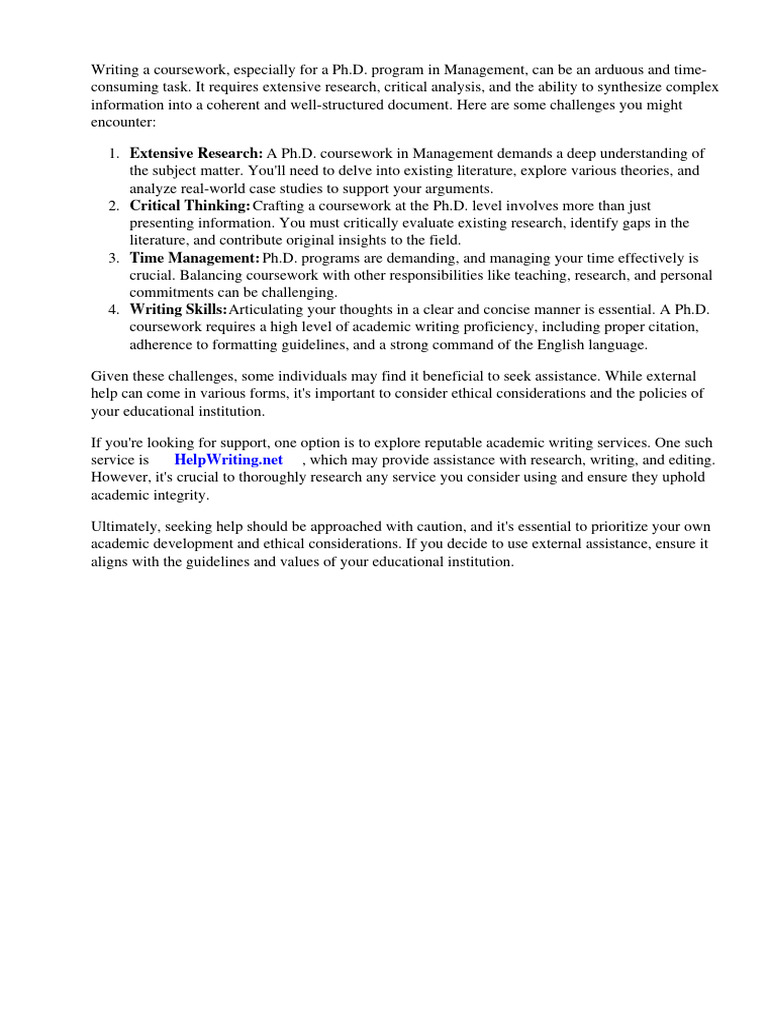 Syllabus for course work of phd in management pdf critical thinking