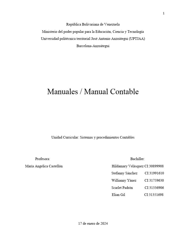 Manual Contable: Procedimientos y Políticas | PDF | Contabilidad ...