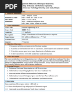 Electrical Engineering Lab IV Course Outline