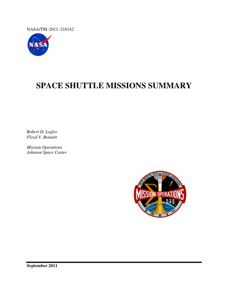 【新品】GO HOLE? CAP -黒-（HOLE 582） Space Shuttle Missions Summary | PDF | Space Shuttle | Reusable