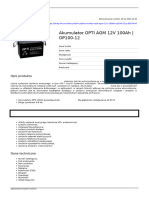 Akumulator Opti Agm 12v 100ah Op100 12