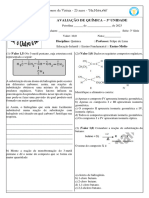 3 Série - Avaliação 3 Unidade - Química