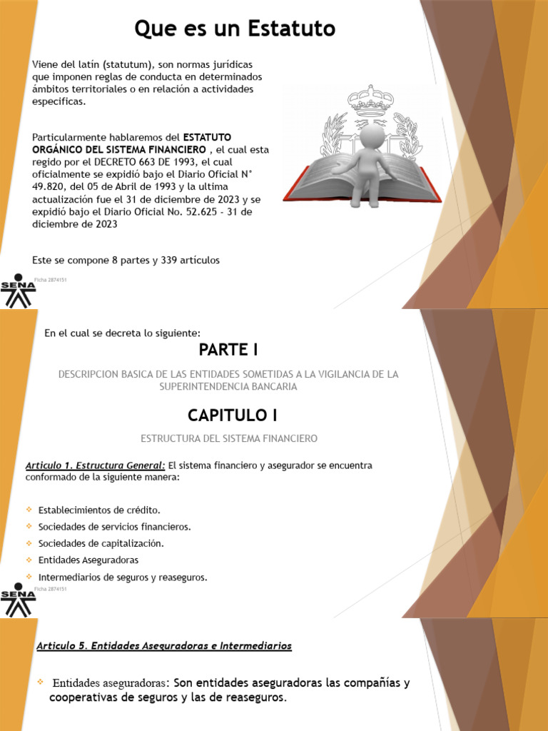 Estatuto Orgánico del Sistema Financiero | PDF | Seguro | Reaseguro