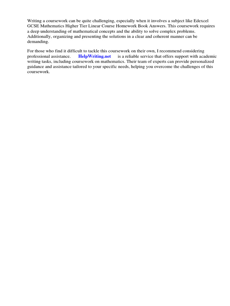 Edexcel gcse mathematics higher tier linear course homework book