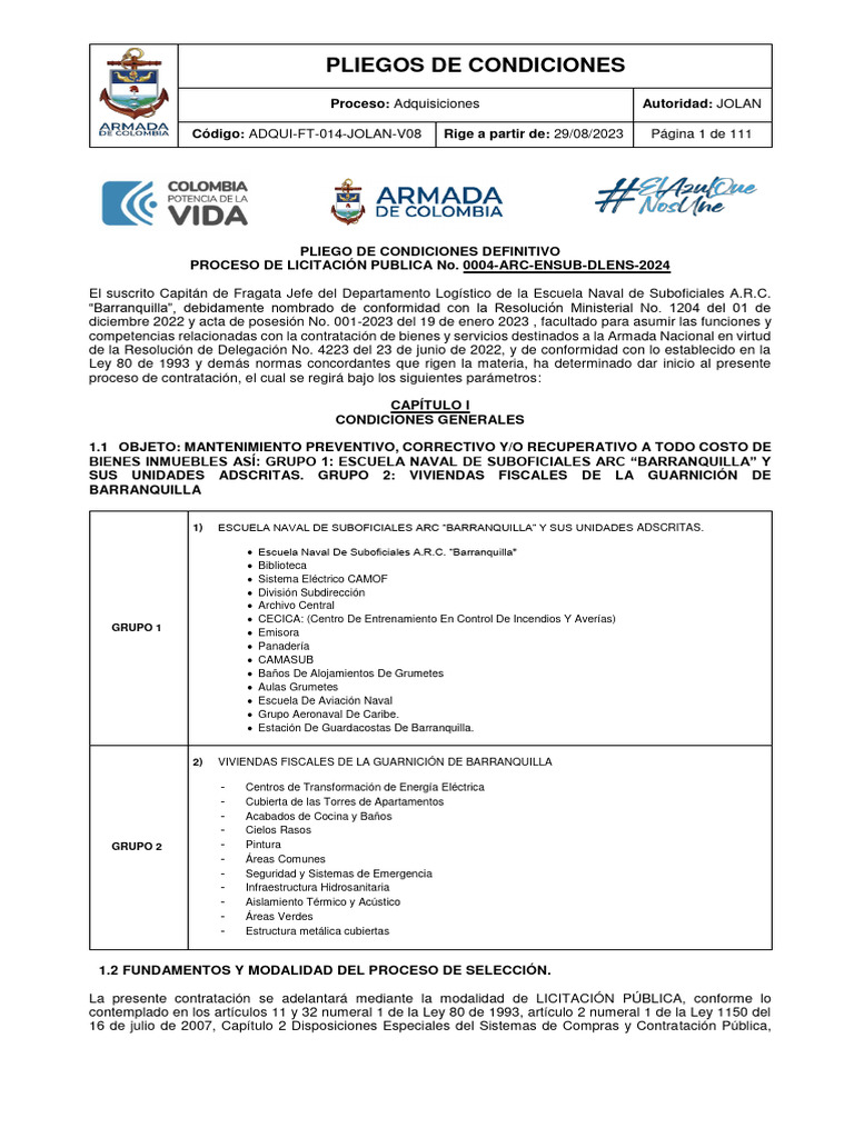 Pliegos de Condiciones Definitivo | PDF | Pequeñas y medianas empresas ...