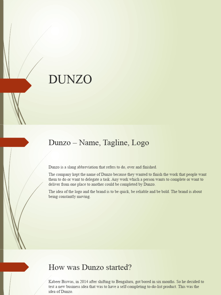 Dunzo: Origin, Services, and Growth | PDF | Business | Service Industries