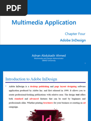 Chapter Four Adobe InDesign