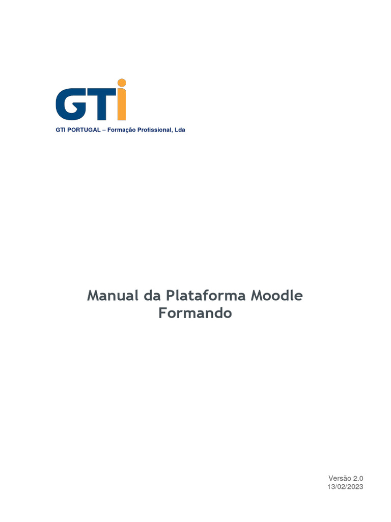 Manual do Formando: Plataforma Moodle | PDF | Moodle | Microsoft