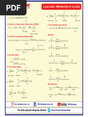 Flash Card Preparation of Alcohol