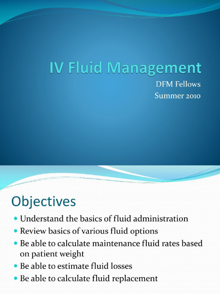 IV Fluids Maintenance PDF PDF