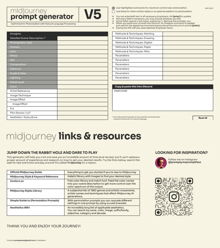 Midjourney Prompt Generator Guide | PDF | Parameter (Computer ...