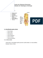 Anatomia Dos Sistemas Estruturais - Generalidades de Osteologia e Artrologia