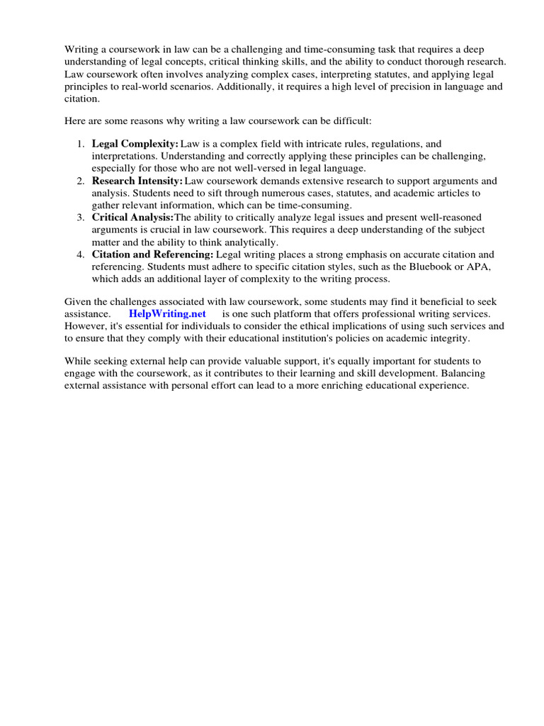 Law Coursework Advice | PDF