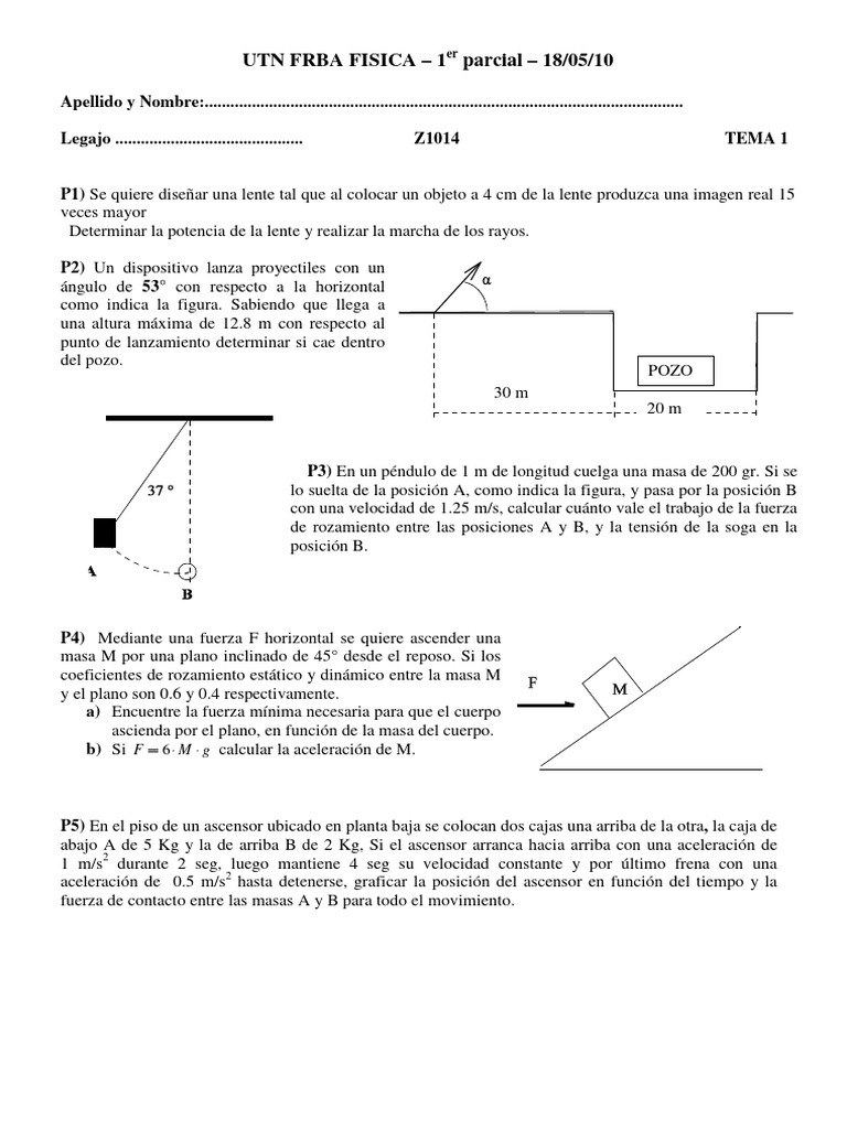 UTN FRBA Primero | PDF | Fricción | Fuerza