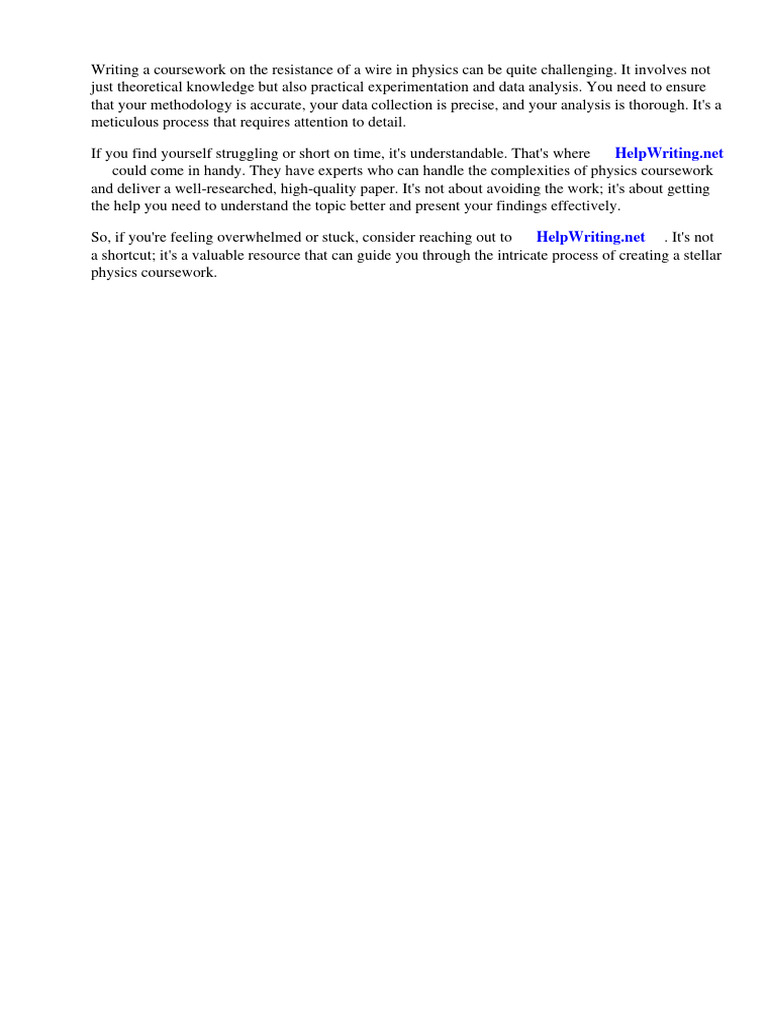 Physics Coursework Resistance of A Wire Method | PDF | Electrical ...