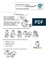 AVALIAÇÃO DE PORTUGUES 1 BIMESTRE - 2 ºano D